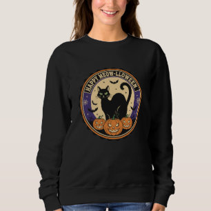 Vintage Halloween Cat & Pumpkin  Sweatshirt