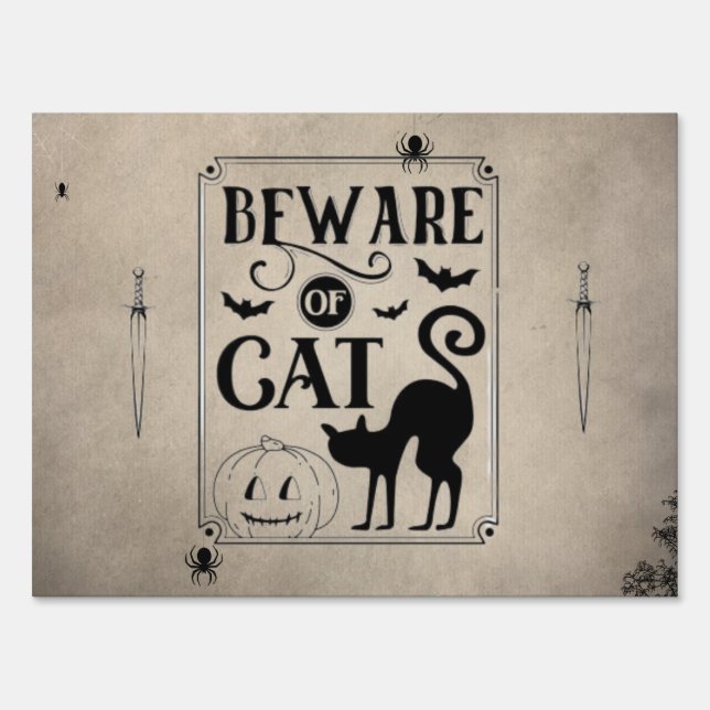 Vintage Halloween cat Signs (Back)