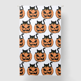 Vintage Halloween Cat Spooky Pattern Personalized Blackout Curtains