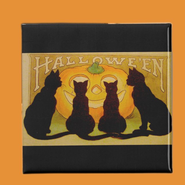 Vintage Halloween Cats and Jack O'Lantern Magnet (Creator Uploaded)