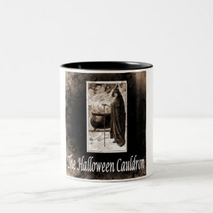 Vintage Halloween Cauldron Two-Tone Coffee Mug