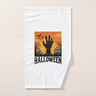 Vintage Halloween Cemetery Zombie Hand Shirt Desig Towel