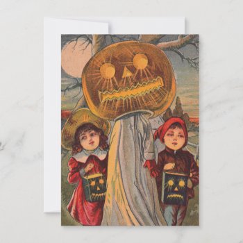 Vintage Halloween Children Invitation / Flat Card by mrcountscary at Zazzle