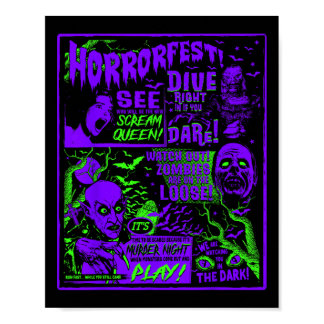 Vintage Halloween Clic Horror Movie Poster Horrorf
