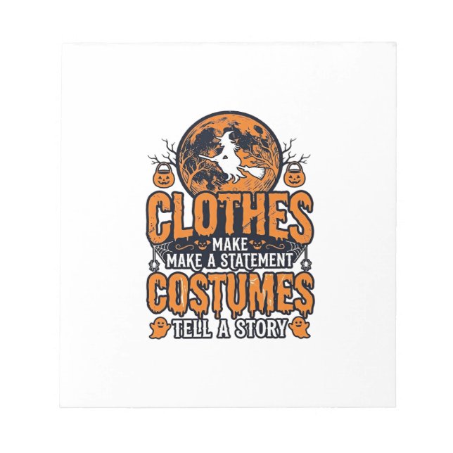 Vintage Halloween Clothes Costume Statement Shirt_ Notepad (Front)