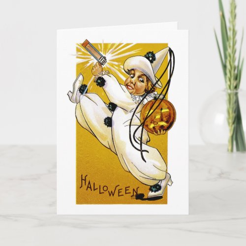 Vintage Halloween Clown Card