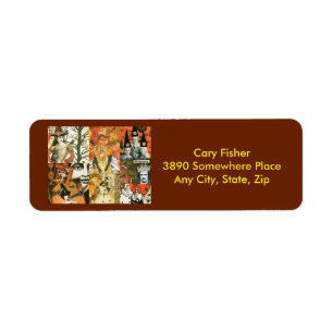 Vintage Halloween Collage Return Address Labels