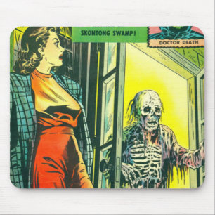 Vintage Halloween Comic Book Mouse Pad