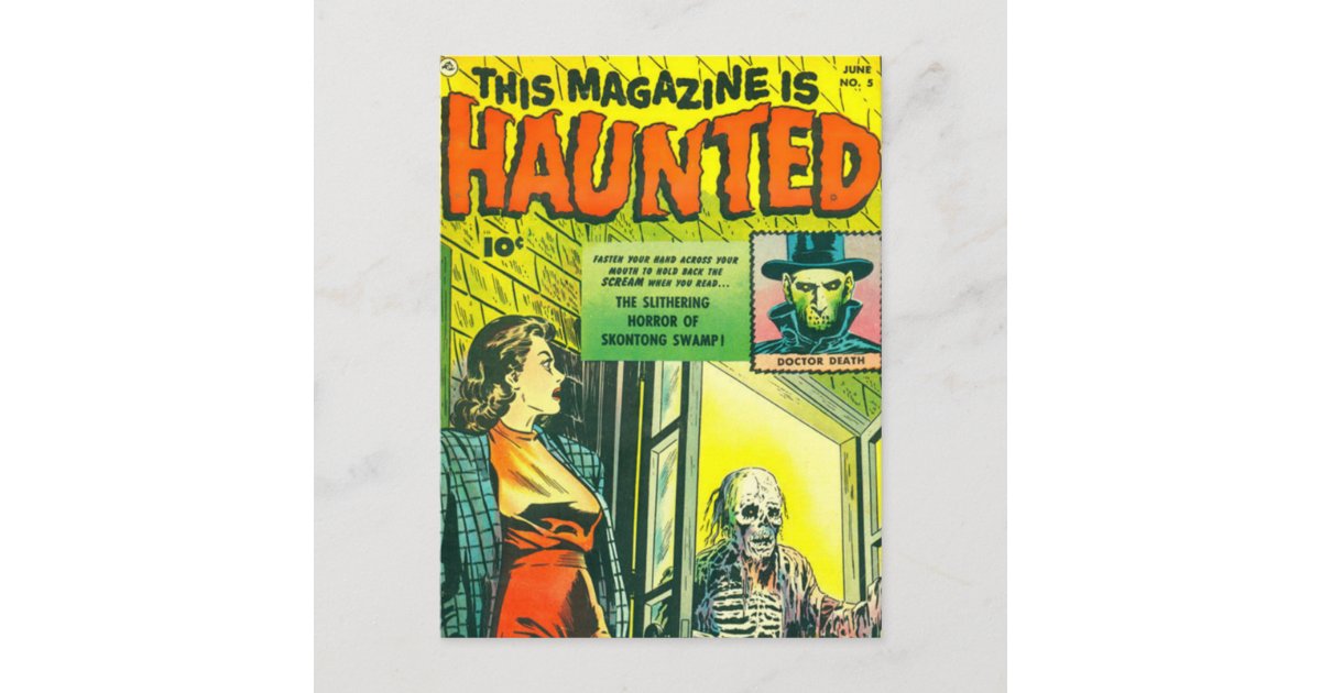 Vintage Halloween Comic Book Postcard Zazzle