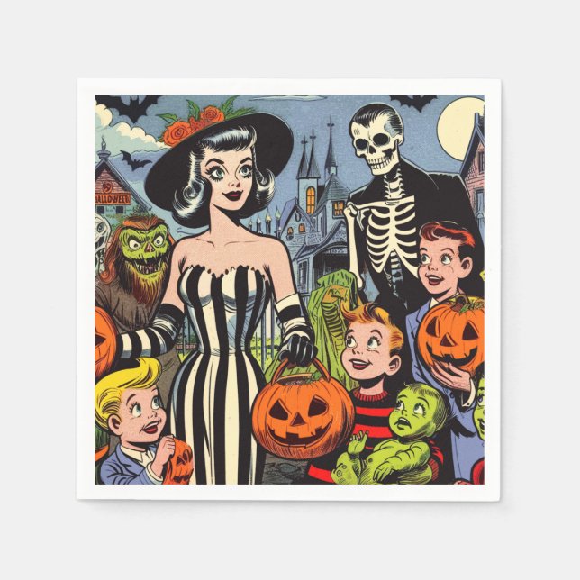 Vintage Halloween Comics Napkins (Front)