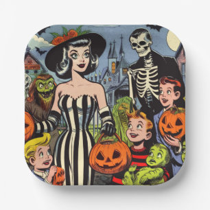 Vintage Halloween Comics Paper Plates