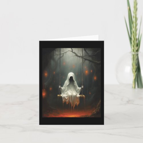 Vintage Halloween Costume Ghost Swing  Card