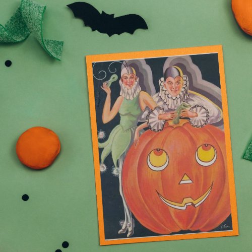 Vintage Halloween Costume Party Card