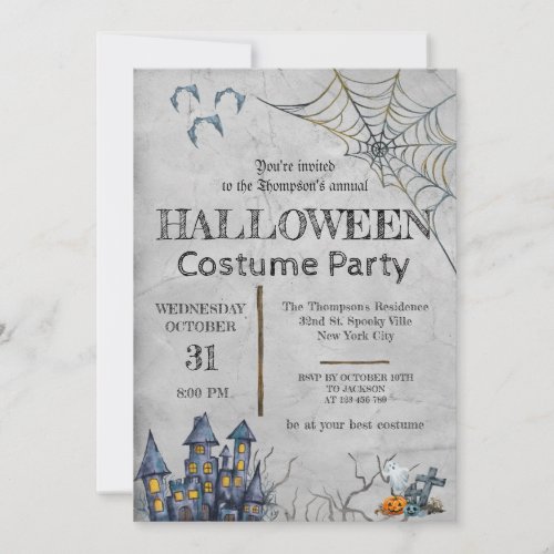 Vintage Halloween Costume Party Invitation