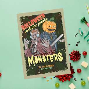 Vintage Halloween Costume Party Invitation
