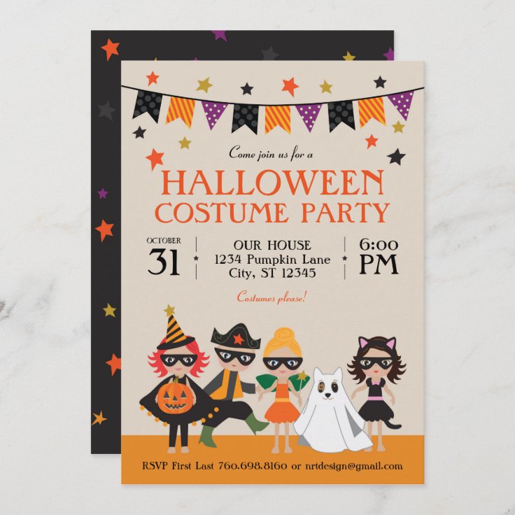 Vintage Halloween Costume Party Invitation | Zazzle