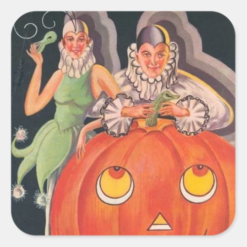 Vintage Halloween Costume Party Square Sticker