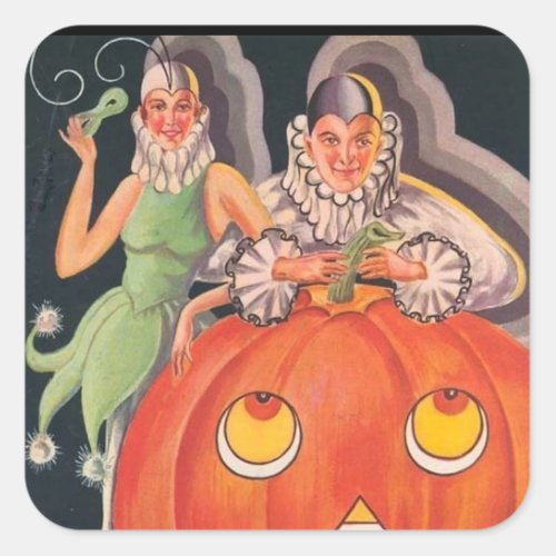 Vintage Halloween Costume Party Square Sticker