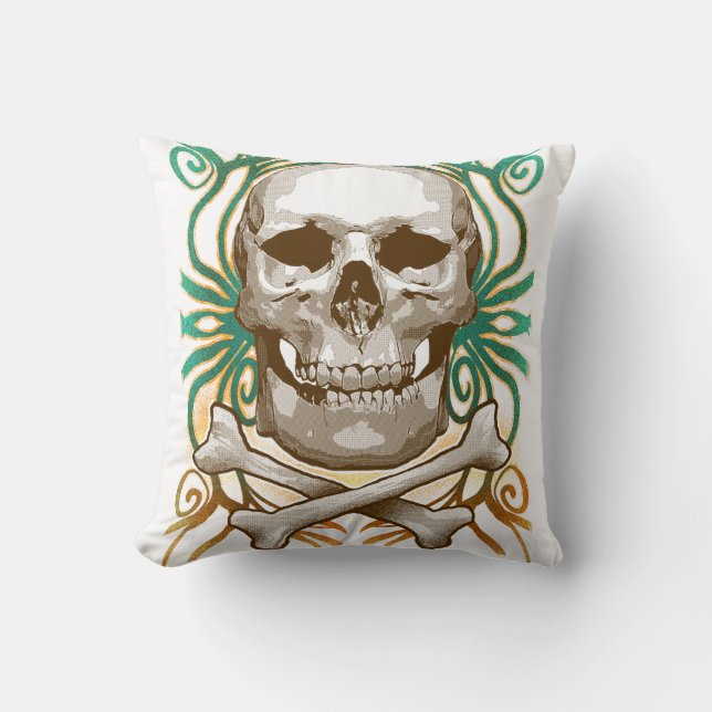 Vintage Halloween Cross Skull pillow (Front)