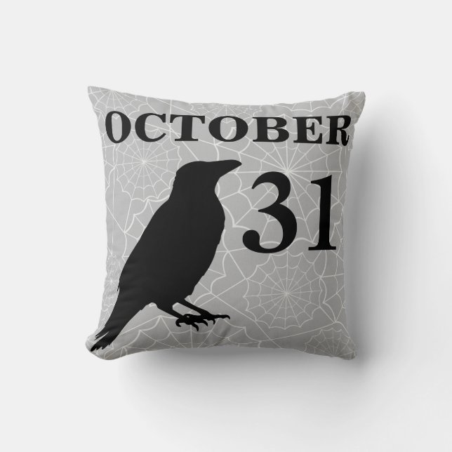 Vintage Halloween crow pillow (Front)