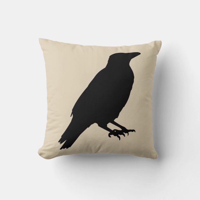 Vintage Halloween crow pillow (Front)