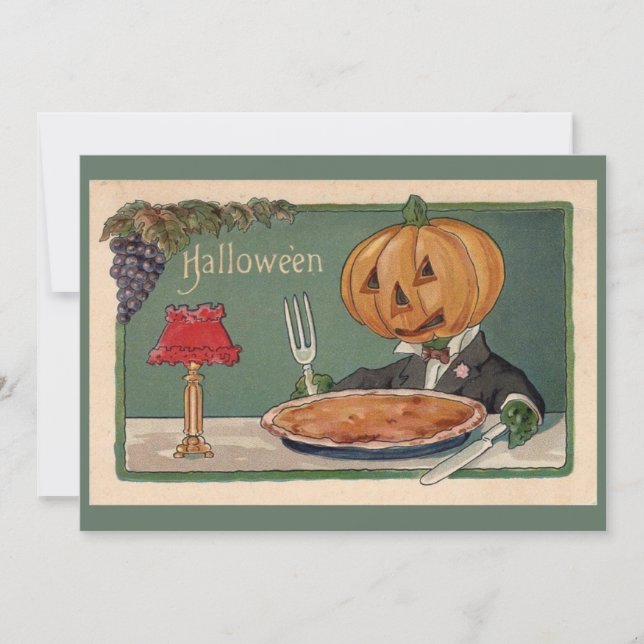 vintage halloween customizable art holiday card (Front)