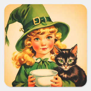 vintage Halloween cutie no7 Square Sticker