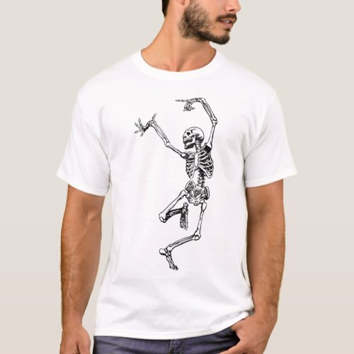 Vintage Halloween Dance Skeleton Cottagecore Fall T_Shirt