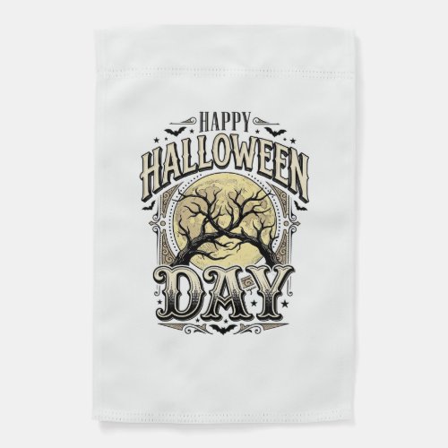 Vintage Halloween Day Moon Tree Branch Shirt Desig Garden Flag