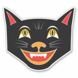Vintage Halloween Decoration Black Cat IV Sticker
