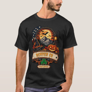 Vintage Halloween Denver CO Pumpkin Spooky Pride T-Shirt