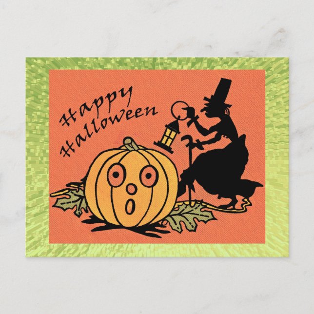 Vintage Halloween Design Postcard (Front)
