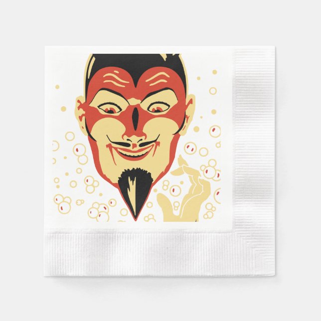 Vintage Halloween Devil Head #2 Napkins (Front)