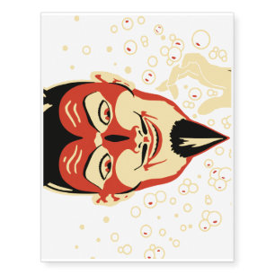 Vintage Halloween Devil Head #2 Temporary Tattoos