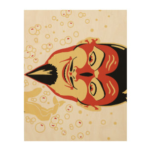 Vintage Halloween Devil Head #2 Wood Wall Art