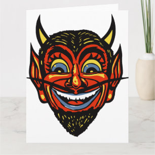 Vintage Halloween Devil Head Card