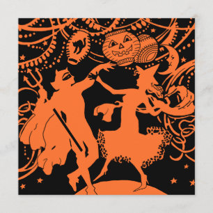Vintage Halloween Devil Witch Dance Card