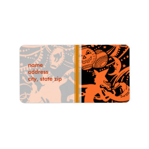 Vintage Halloween Devil Witch Dance Label