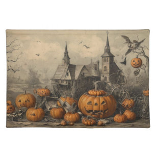 Vintage Halloween Ephemera Cloth Placemat