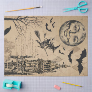 Vintage Halloween Ephemera Decoupage Tissue Paper