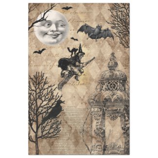 Vintage Halloween Ephemera Decoupage Tissue Paper