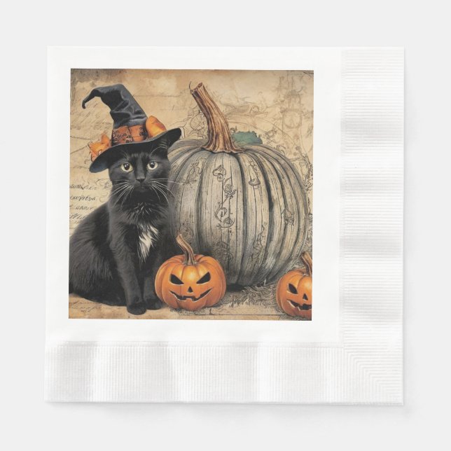 Vintage Halloween Ephemera Napkins (Front)