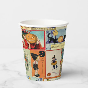 Vintage Halloween Ephemera Paper Cups