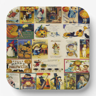 Vintage Halloween Ephemera Paper Plates