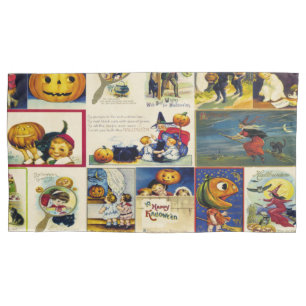 Vintage Halloween Ephemera Pillow Case