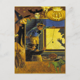 Vintage Halloween Ephemera Postcard