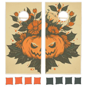 Vintage/Halloween/Fall/pumpkin Cornhole Set