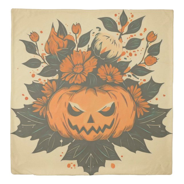 Vintage/Halloween/Fall/pumpkin Duvet Cover (Front)
