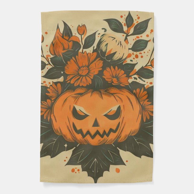 Vintage/Halloween/Fall/pumpkin Garden Flag (Front)