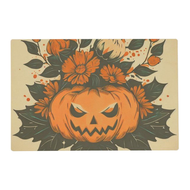 Vintage/Halloween/Fall/pumpkin Placemat (Front)